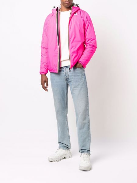 Chaqueta de plumas con capucha K-way R&d rosa