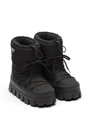Kotníkové boty z nylonu Prada černé