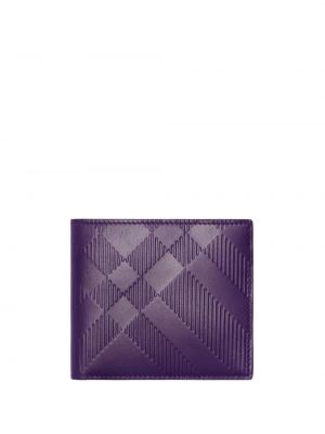 Usnjena denarnica Burberry vijolična