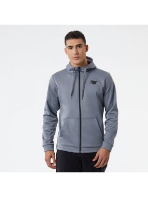 Fleece hoodie mit reißverschluss New Balance grau