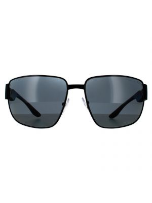 Матовые темно-серые поляризованные солнцезащитные очки-авиаторы Prada Sport черные
