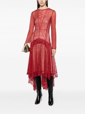 Sukienka midi asymetryczna koronkowa Alberta Ferretti