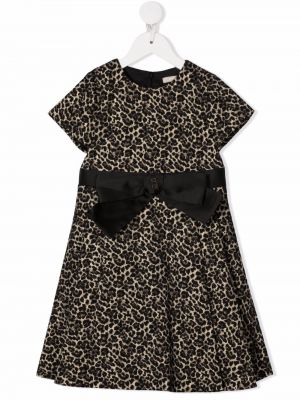 Leopard trykt bue dress for jenter Elie Saab Junior svart