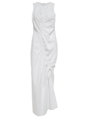 Asymetrické bavlněné midi šaty Sir bílé