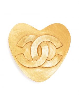Sagė su širdelėmis Chanel Pre-owned auksinė