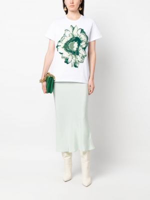 Kašmira t-krekls ar ziediem Barrie balts