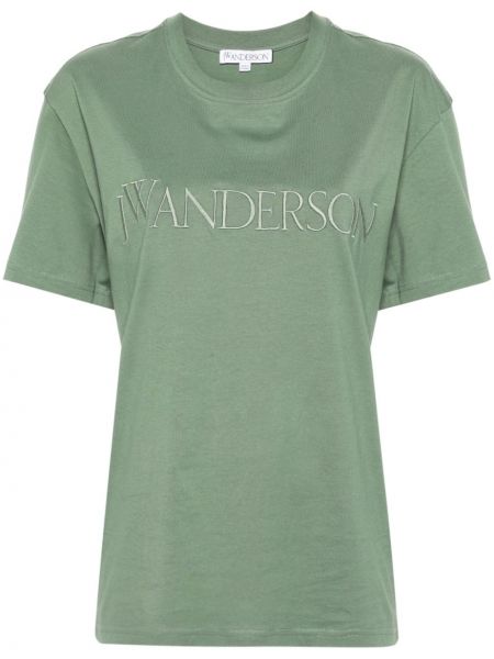 T-krekls ar izšuvumiem Jw Anderson zaļš