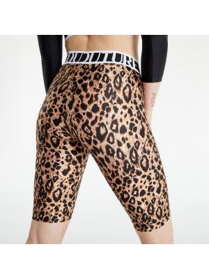 Leopardí džínové šortky s potiskem Versace Jeans Couture hnědé