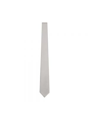 Srebrny jedwabny krawat Emporio Armani