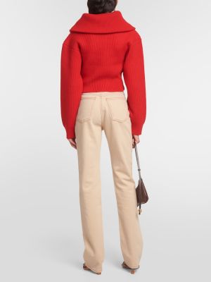 Pull en laine en tricot Jacquemus rouge