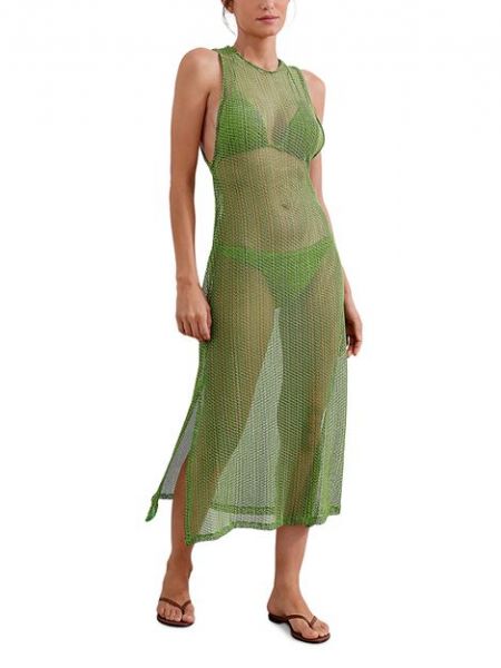Платье с разрезом Vix зеленое