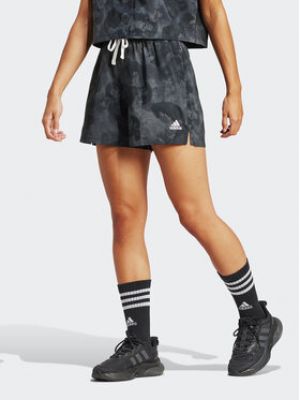 Shorts de sport à fleurs large Adidas gris