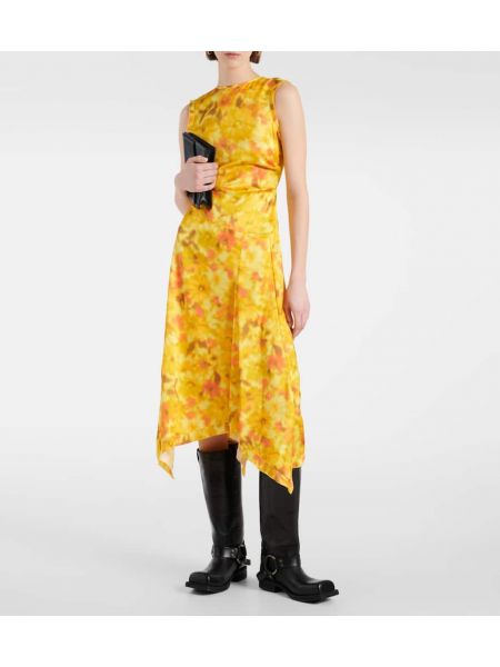 Midi obleka s cvetličnim vzorcem Acne Studios