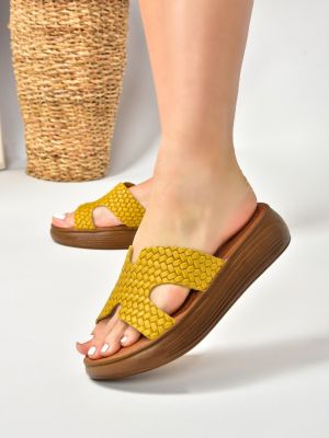 Kožené domáce papuče Fox Shoes žltá