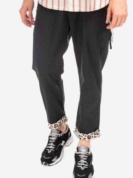 Βαμβακερό παντελόνι chino Clot μαύρο