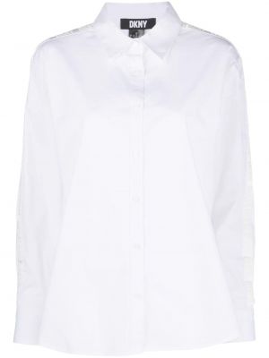Риза бродирана на райета Dkny бяло