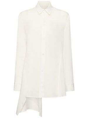 Асиметрична памучна риза Yohji Yamamoto бяло