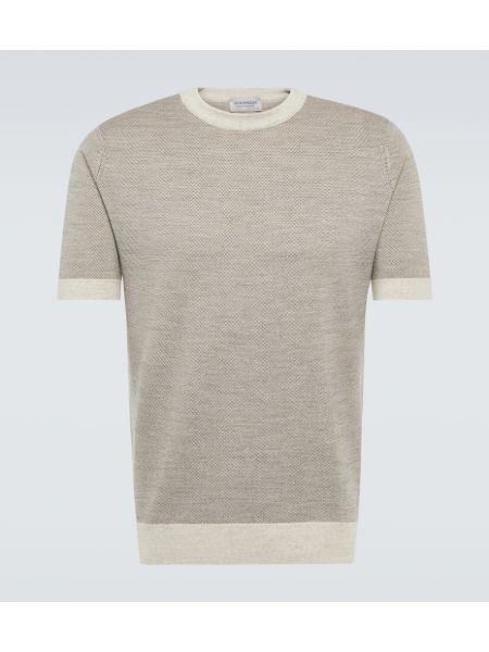 T-shirt di lana John Smedley grigio