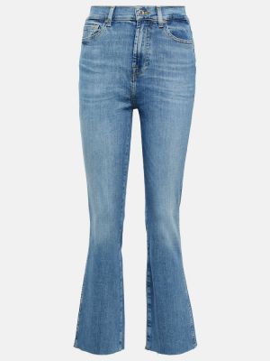 Bavlněné slim fit skinny džíny s vysokým pasem 7 For All Mankind - modrá