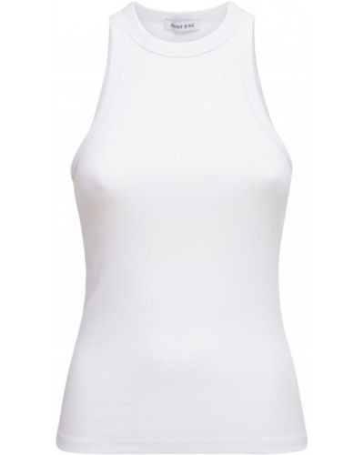 Top de algodón de tela jersey Anine Bing blanco