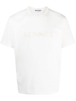 Βαμβακερή μπλούζα Sunnei λευκό