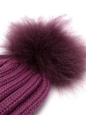Vlněný čepice Woolrich fialový