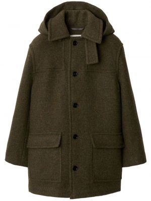Vlnený kabát s kapucňou Burberry hnedá