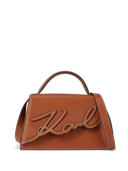 Sac bandoulière avec applique Karl Lagerfeld marron