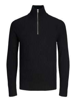 Μακρύ πουλόβερ με φερμουάρ Jack & Jones μαύρο