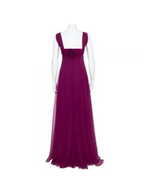 Jedwabna sukienka Yves Saint Laurent Vintage fioletowa