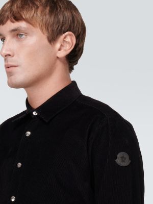 Camisa de pana de pana de algodón Moncler negro
