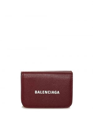 Kožená peňaženka Balenciaga Pre-owned červená