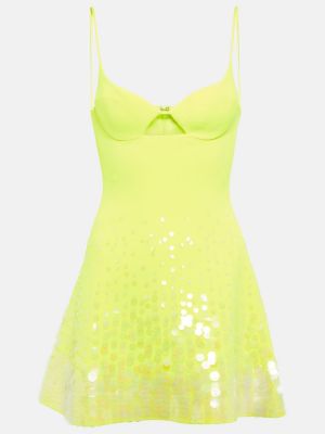 Mini robe à paillettes à imprimé David Koma jaune
