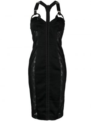 Коктейлна рокля с дантела Moschino черно