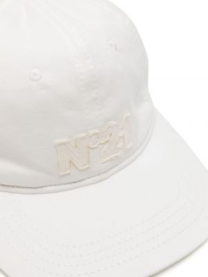 Haftowana czapka z daszkiem bawełniana N°21 biała