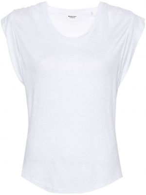 Lněné tričko Marant Etoile bílé