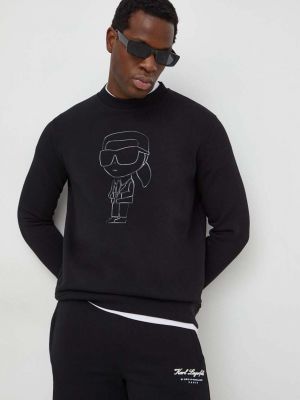 Черный свитер с аппликацией Karl Lagerfeld