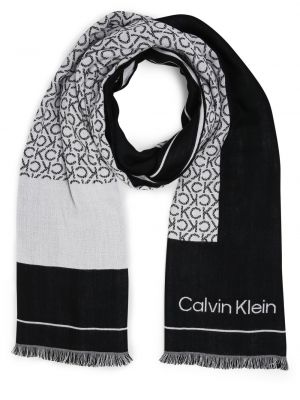 Calvin Klein - Szalik damski, czarny|biały