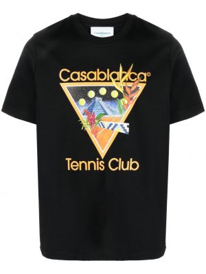 Памучна тениска Casablanca черно