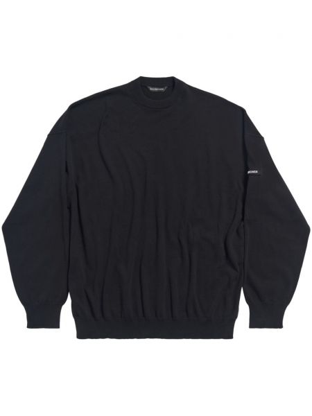 Bombažni pulover Balenciaga črna