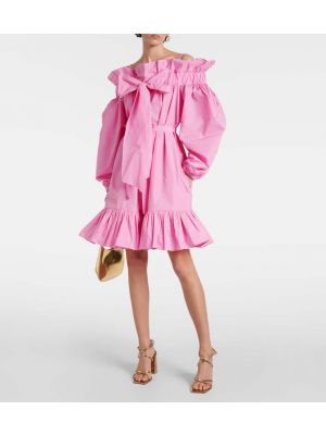 Šaty s mašlí s volány Patou růžové