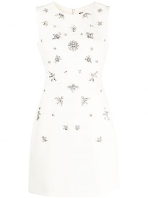 Αμάνικο φόρεμα με πετραδάκια Marchesa Notte λευκό