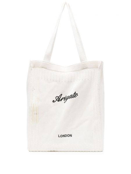 Βαμβακερή τσάντα shopper Axel Arigato λευκό