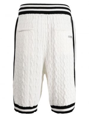 Shorts de sport à rayures en tricot Mostly Heard Rarely Seen blanc