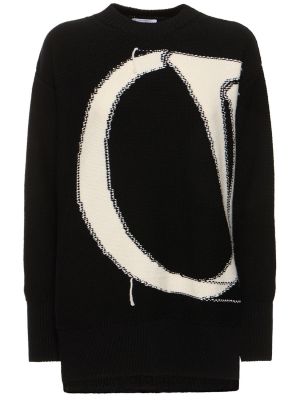 Felpa di lana in maglia Off-white nero