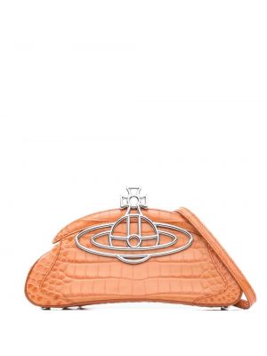 Кожени чанта тип „портмоне“ с кехлибар Vivienne Westwood оранжево