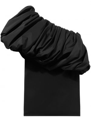 Rochie de cocktail asimetrică din crep Pucci negru