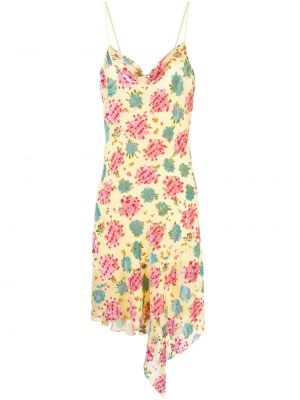 Asymmetrisk trykt floral dress Diesel gul