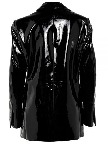 Lakovaná kožená bunda Alaã¯a černá