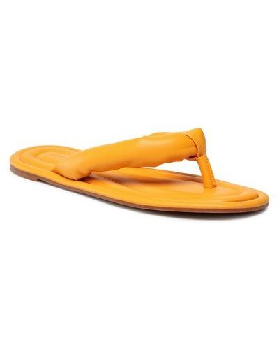 Papuci din piele din piele ecologică Jenny Fairy portocaliu